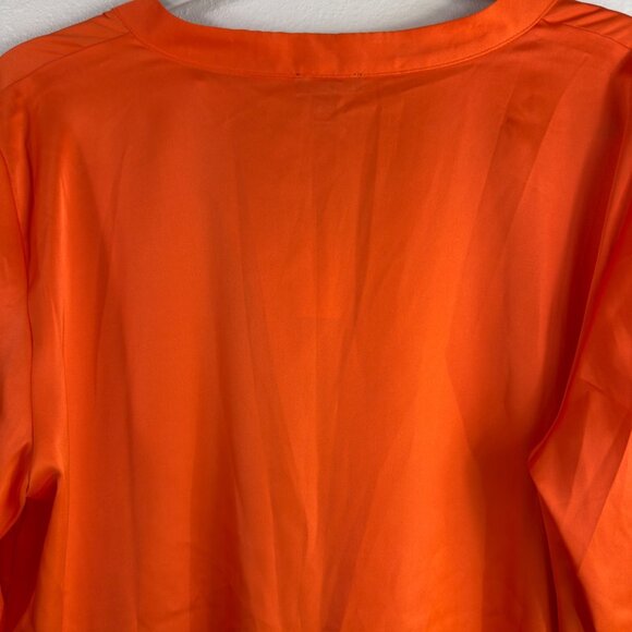 NWT Talbots Women’s Large Satin Blend Orange Pull-on Blouse Top Business - Picture 9 of 16
